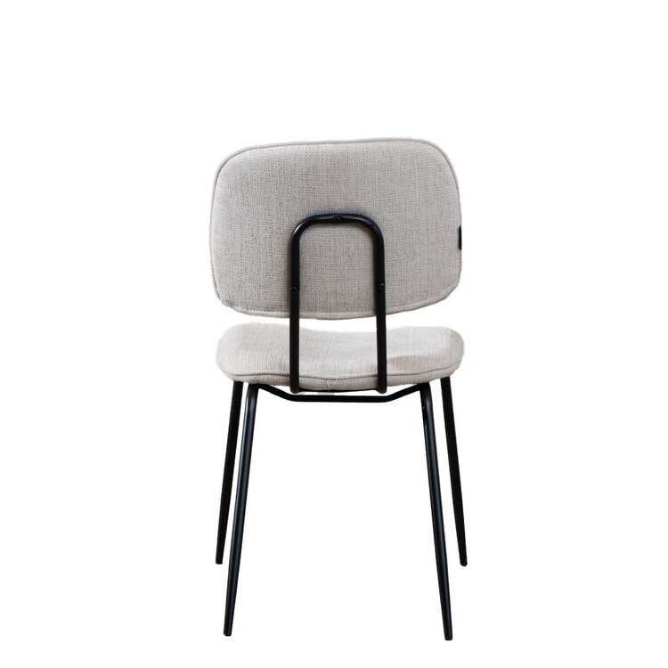 Scandinavische eetkamerstoel Ivar gerecyclede stof beige