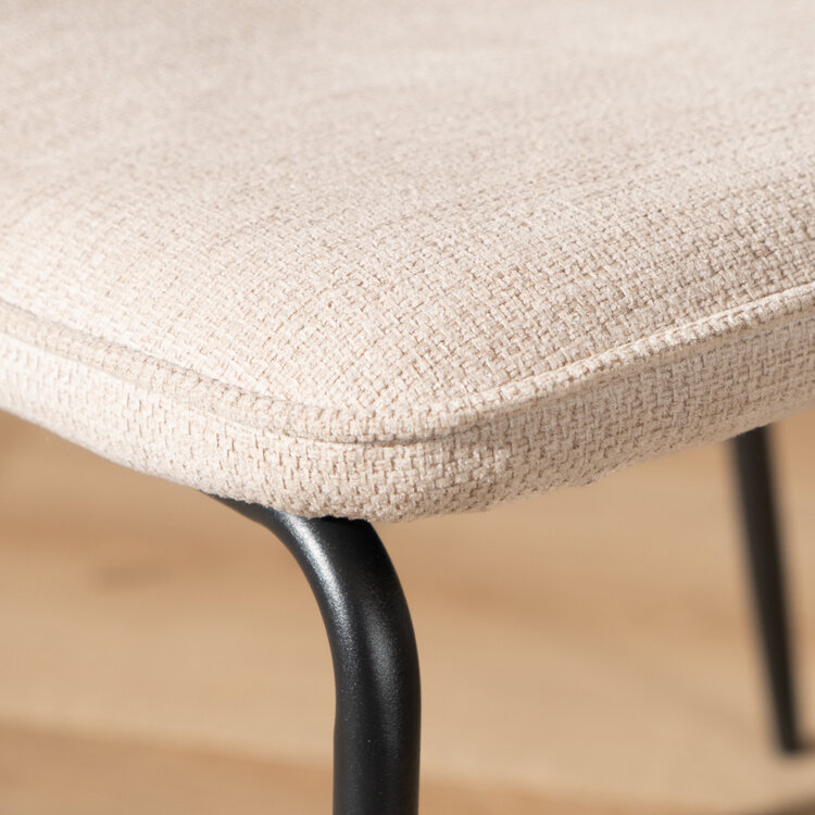 Scandinavische eetkamerstoel Ivar gerecyclede stof beige