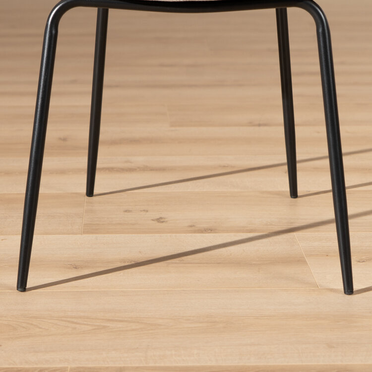 Scandinavische eetkamerstoel Oskar beige gerecyclede stof