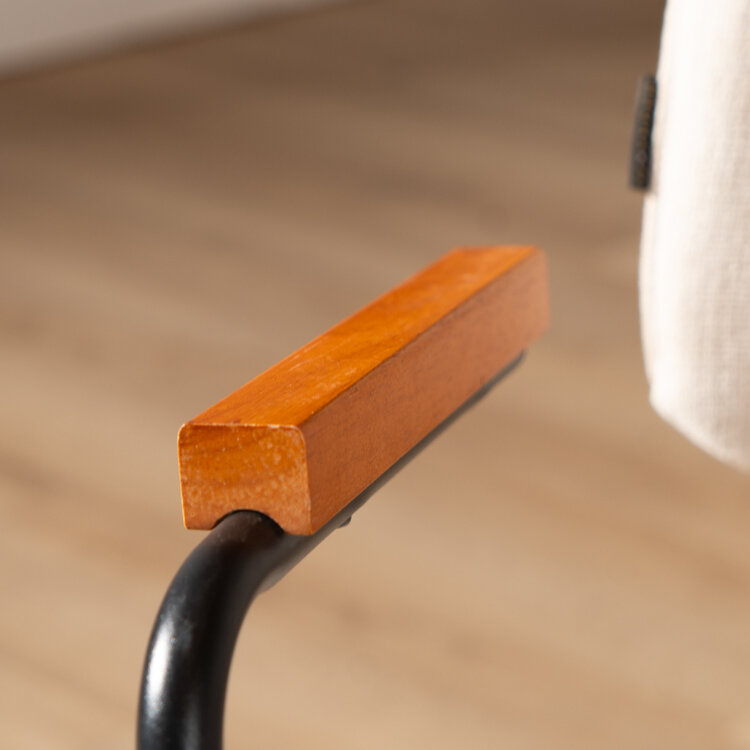 Scandinavische eetkamerstoel Oskar beige gerecyclede stof