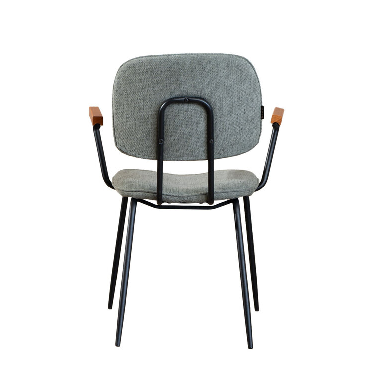 Scandinavische eetkamerstoel Oskar groen gerecyclede stof