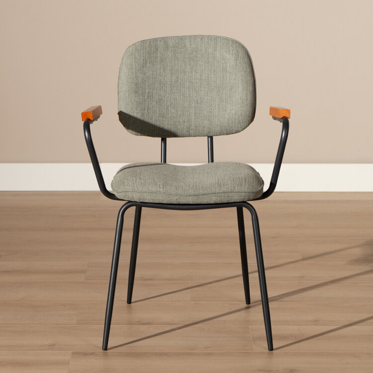 Scandinavische eetkamerstoel Oskar groen gerecyclede stof