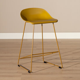 Scandinavische Barkruk Ellen geel 66cm