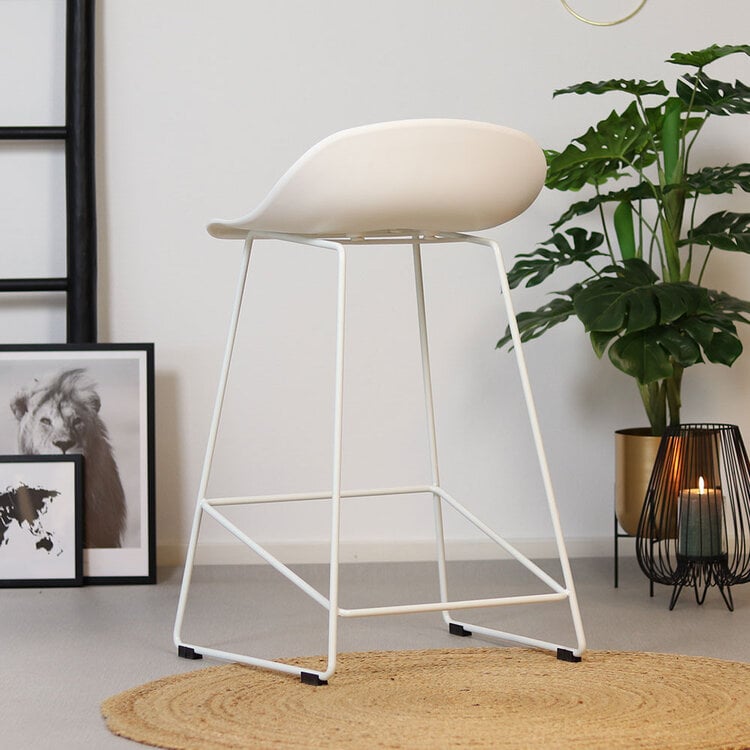 Scandinavische Barkruk Ellen wit 66cm