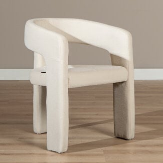 Eetkamerstoel Bibi chenille off white