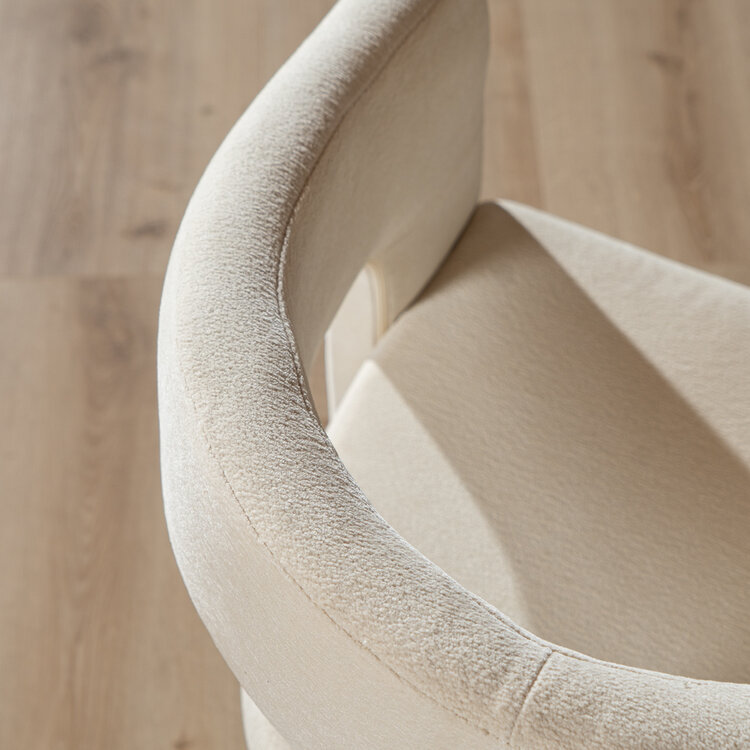 Scandinavische eetkamerstoel Bibi chenille off white