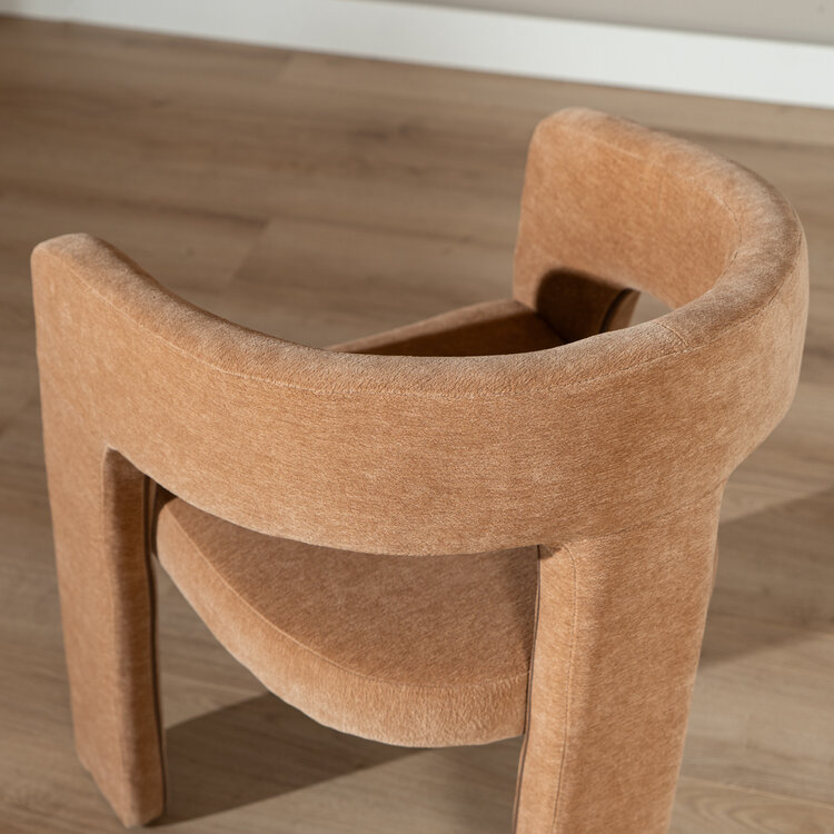 Scandinavische eetkamerstoel Bibi chenille terracotta