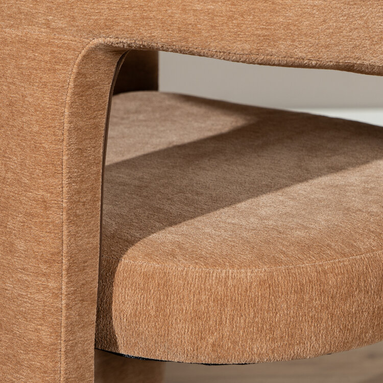 Scandinavische eetkamerstoel Bibi chenille terracotta