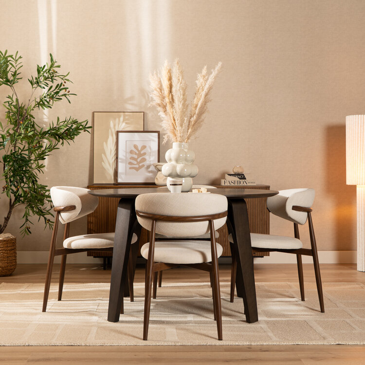 Eetkamerstoel Lara linnen off white