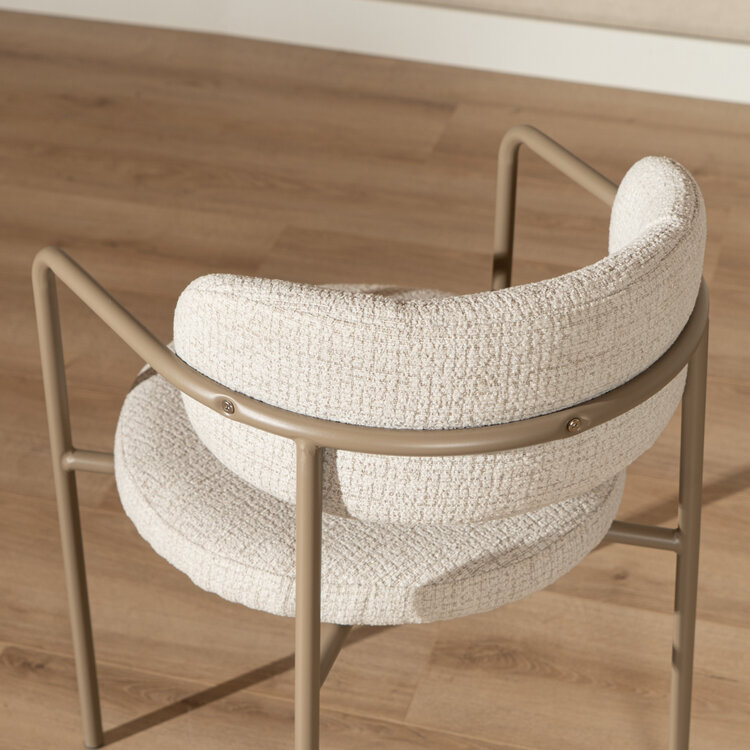 Eetkamerstoel Nicky gemêleerde stof beige