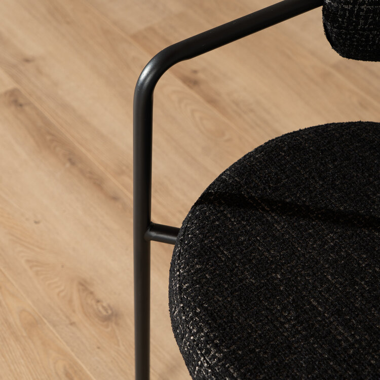 Eetkamerstoel Nicky gemêleerde stof zwart