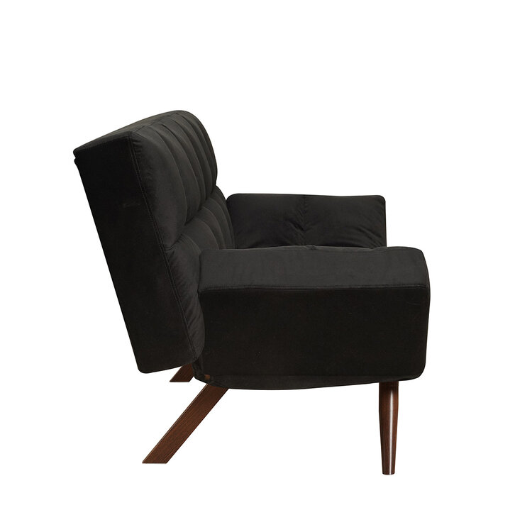 Velvet slaapbank 1,5 persoons Timo zwart