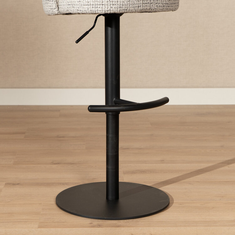 Barkruk Odin gemêleerde stof off white/zwart 63-83 cm