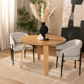 Eettafel Bowie rond naturel eiken Ø 120 cm