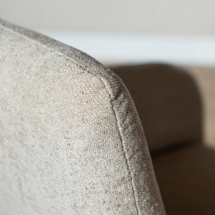 Eetkamerstoel met wieltjes Finn chenille beige