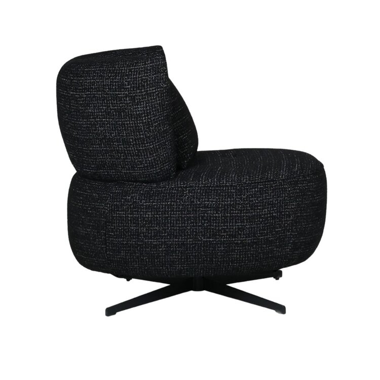 Fauteuil Fallon draaibaar gemêleerde stof zwart