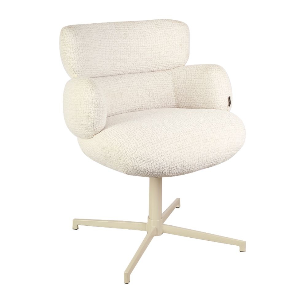 Eetkamerstoel Coco gemêleerde stof beige