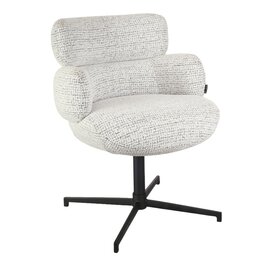 Eetkamerstoel Coco gemêleerde stof off white/zwart