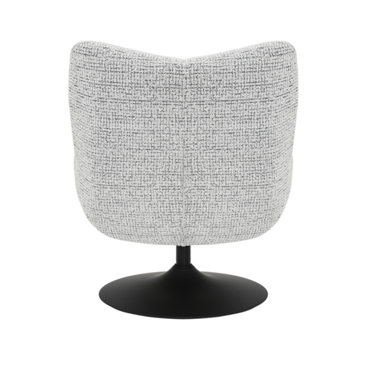 Draaifauteuil Moira gemêleerde stof off white/ zwart