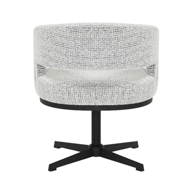 Draaifauteuil Gino gemêleerde stof off white/zwart