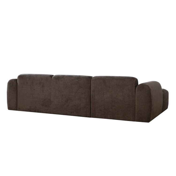 Hoekbank Maine chenille stof bruin links