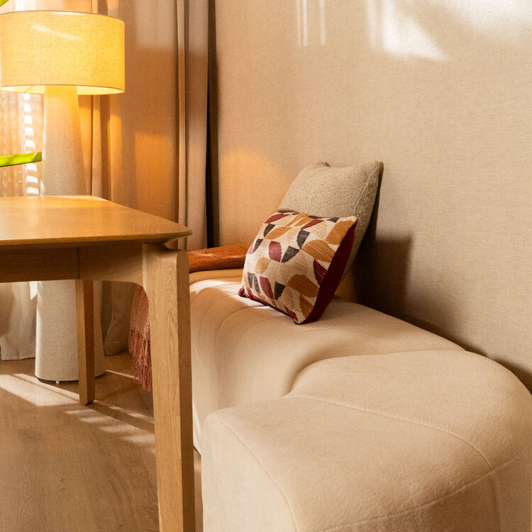 Modulaire hoekhocker Seth chenille off white