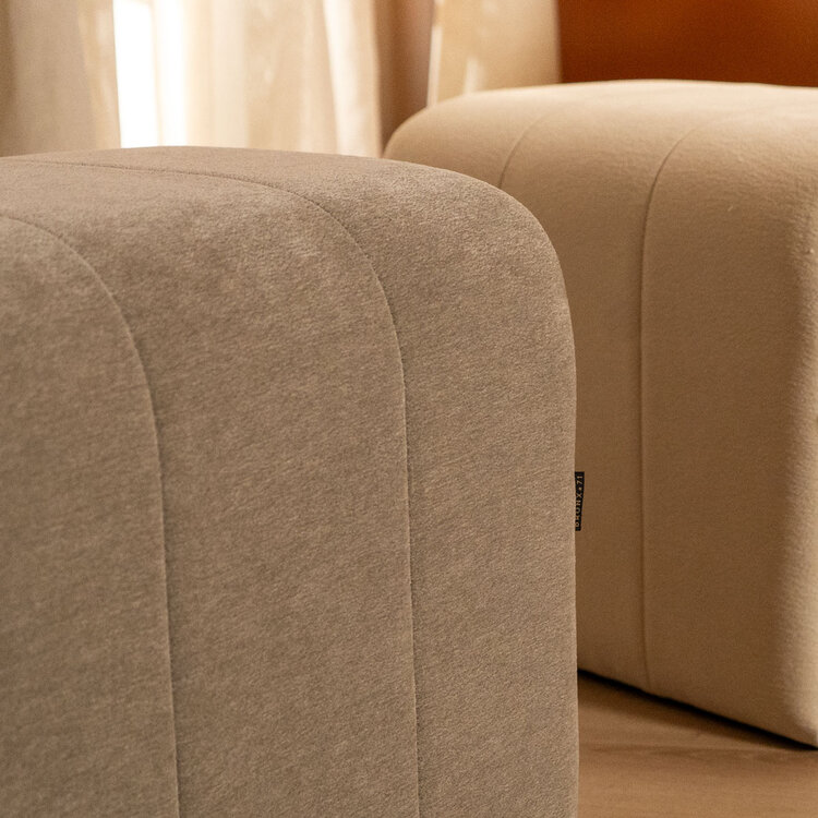 Modulaire hocker Seth chenille taupe