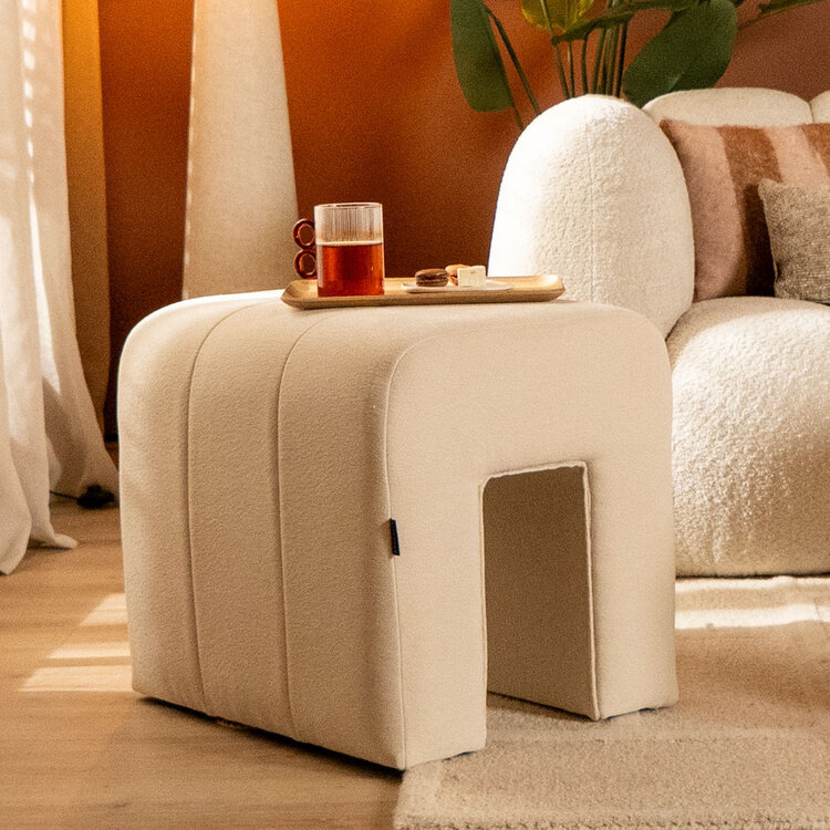 Modulaire hocker Seth chenille taupe