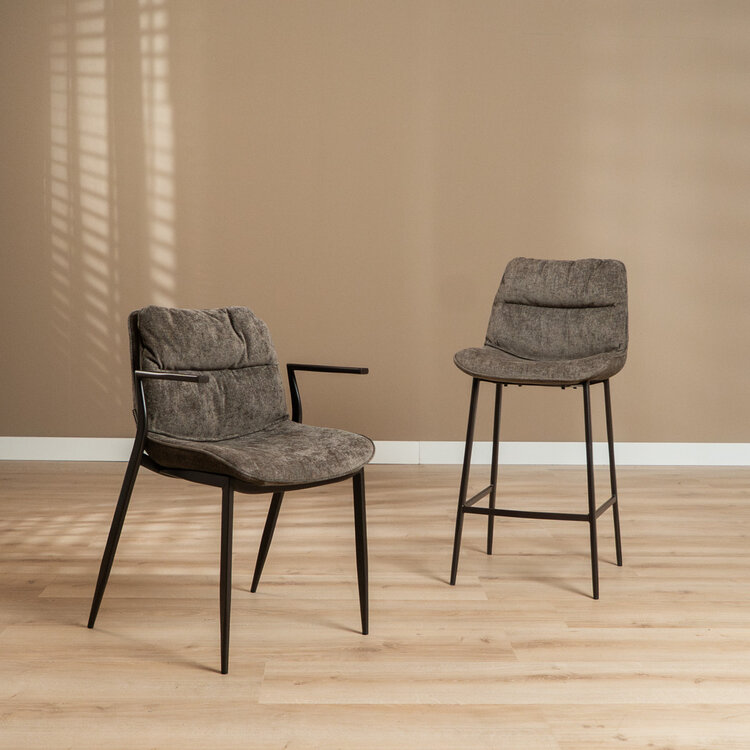 Velvet eetkamerstoel Trevi bruin