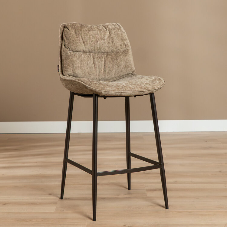 Velvet barkruk Trevi taupe