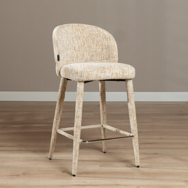 Barkruk Charlie chenille beige 69 cm
