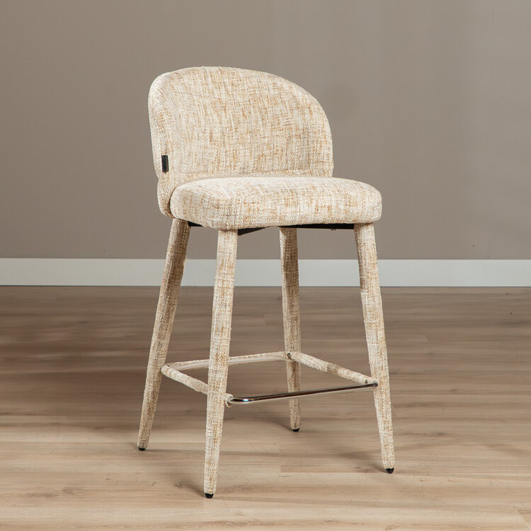 Barkruk Charlie chenille beige 69 cm