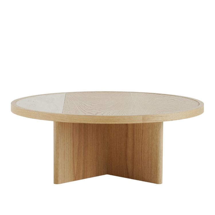 Salontafel Maeva Ø80 cm naturel eiken