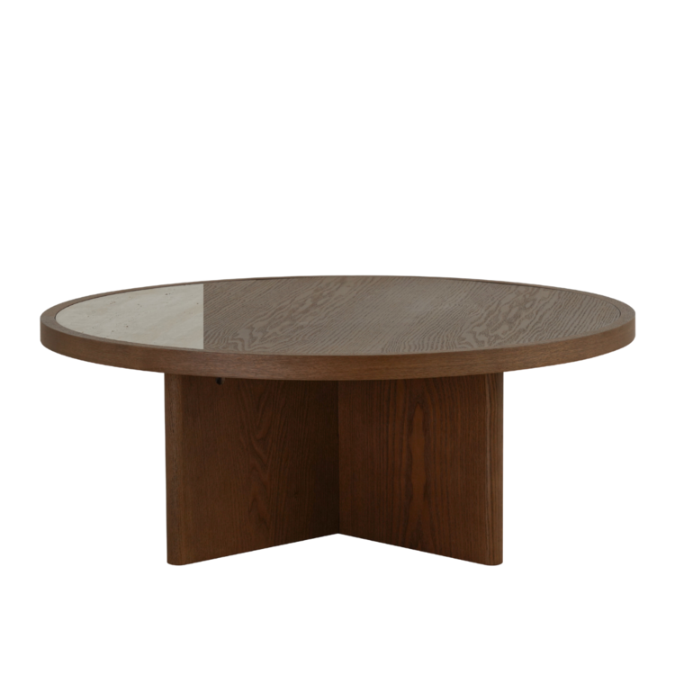 Salontafel Maeva Ø80 cm rustiek eiken