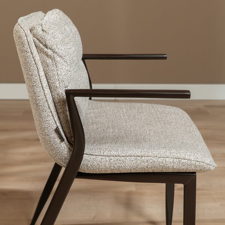 Eetkamerstoel Trevi gemêleerd off white/bruin