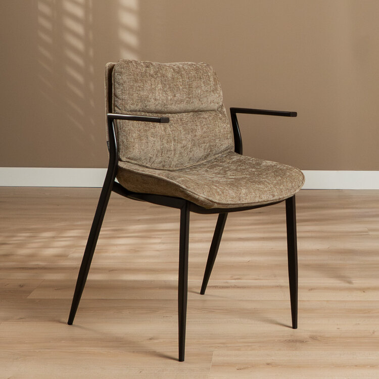Velvet eetkamerstoel Trevi taupe