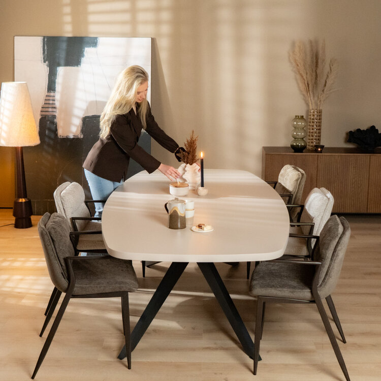 Velvet eetkamerstoel Trevi bruin