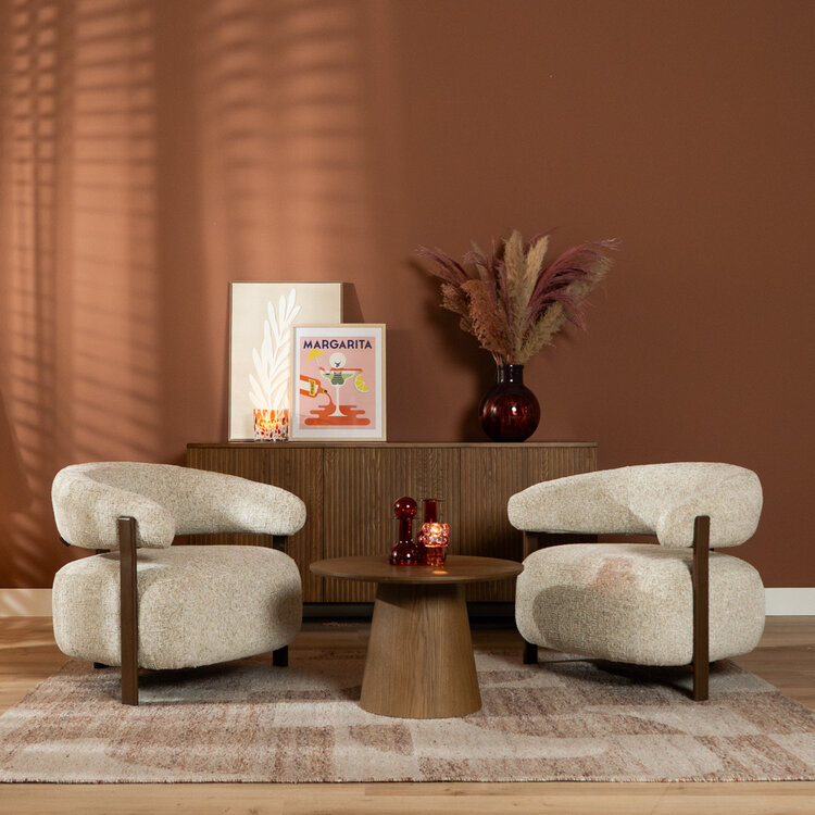 Fauteuil Grace chenille taupe