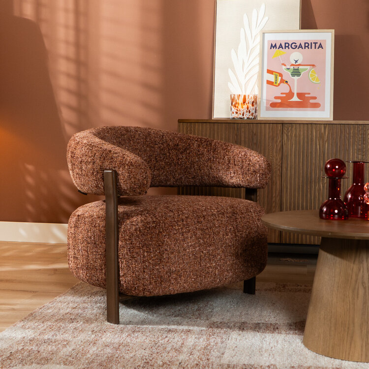 Fauteuil Grace chenille koper