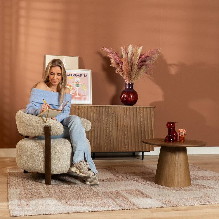 Fauteuil Grace chenille taupe