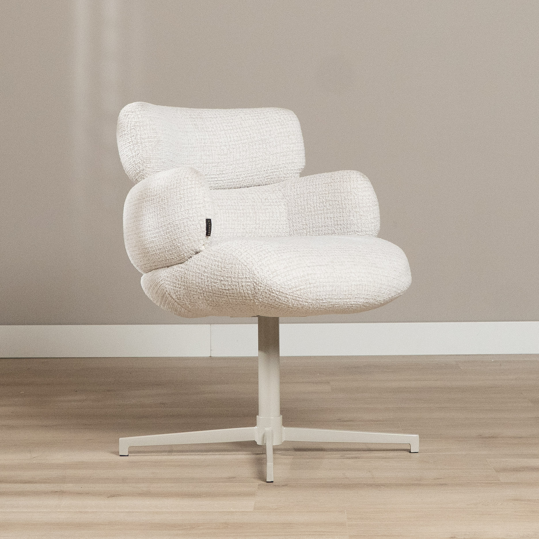 Eetkamerstoel Coco gemêleerde stof beige