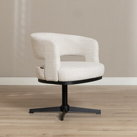 Draaifauteuil Gino gemêleerde stof beige