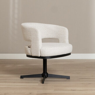 Draaifauteuil Gino gemêleerde stof beige