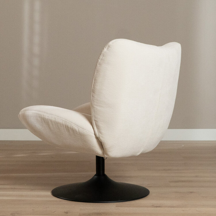 Draaifauteuil Lise chenille off white