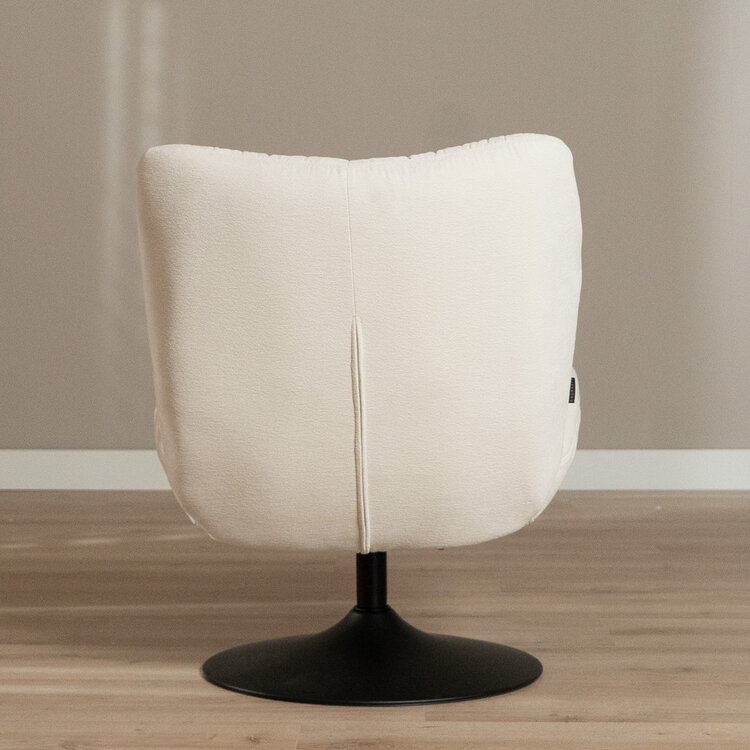 Draaifauteuil Lise chenille off white