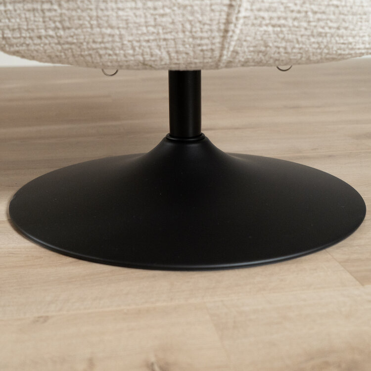 Draaifauteuil Moira gemêleerde stof beige