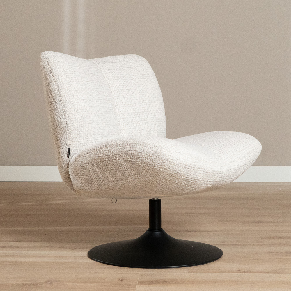 Draaifauteuil Moira gemêleerde stof beige