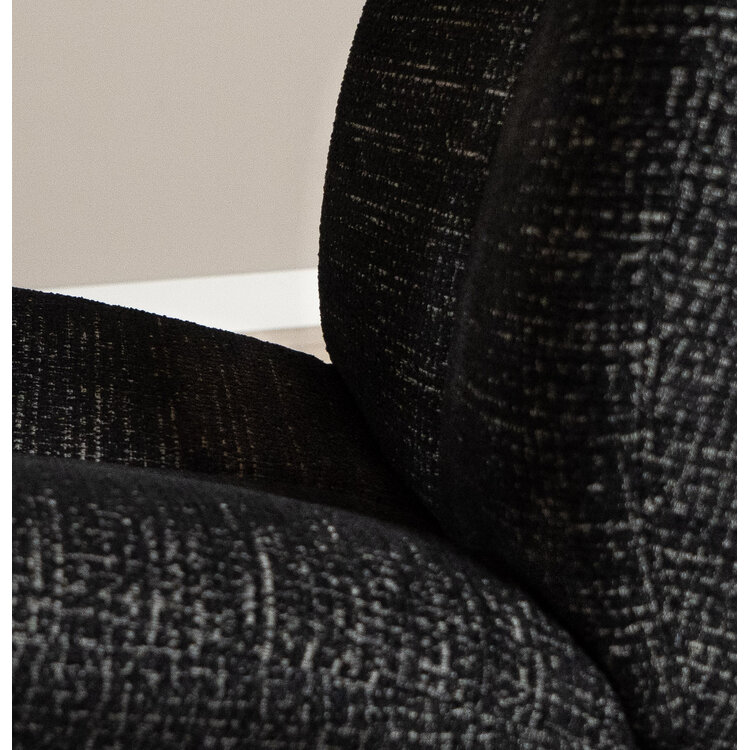 Draaifauteuil Moira gemêleerde stof zwart