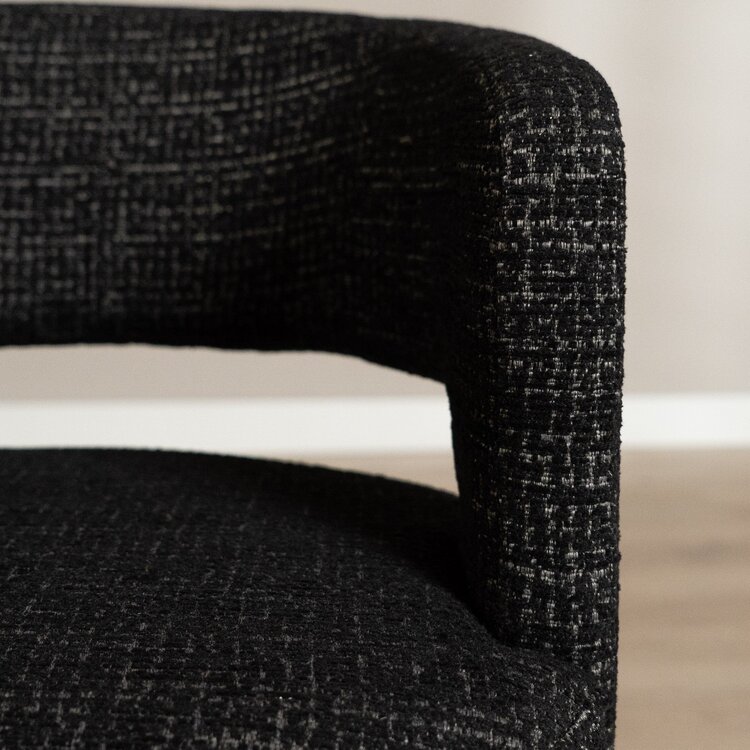 Draaifauteuil Gino gemêleerde stof zwart