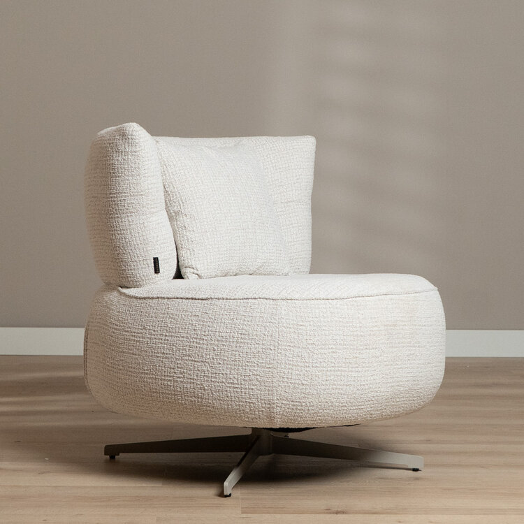 Fauteuil Fallon draaibaar gemêleerde stof beige